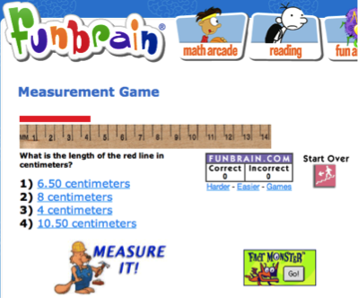 game click on the picture to play the measurement game